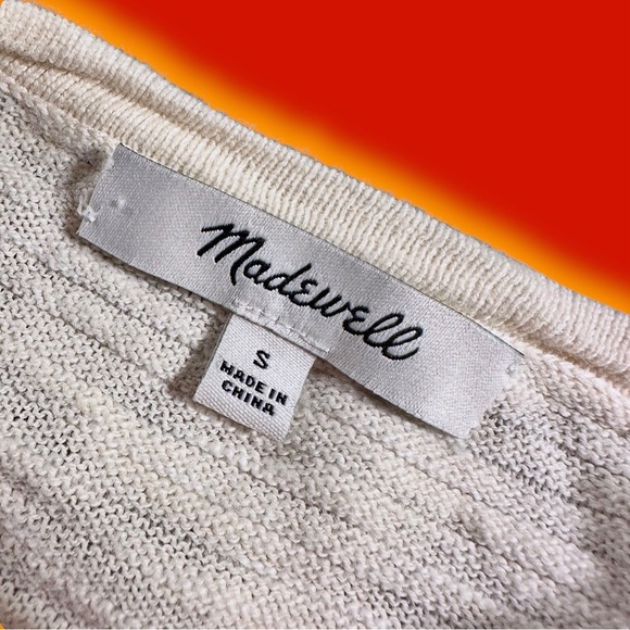 Madewell ‘Summer Ryder Cardigan Sweater in Stripe’ in “Pearl Ivory” Size Small - Picture 5 of 16